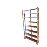Grande étagère/bibliothèque en bois tourné