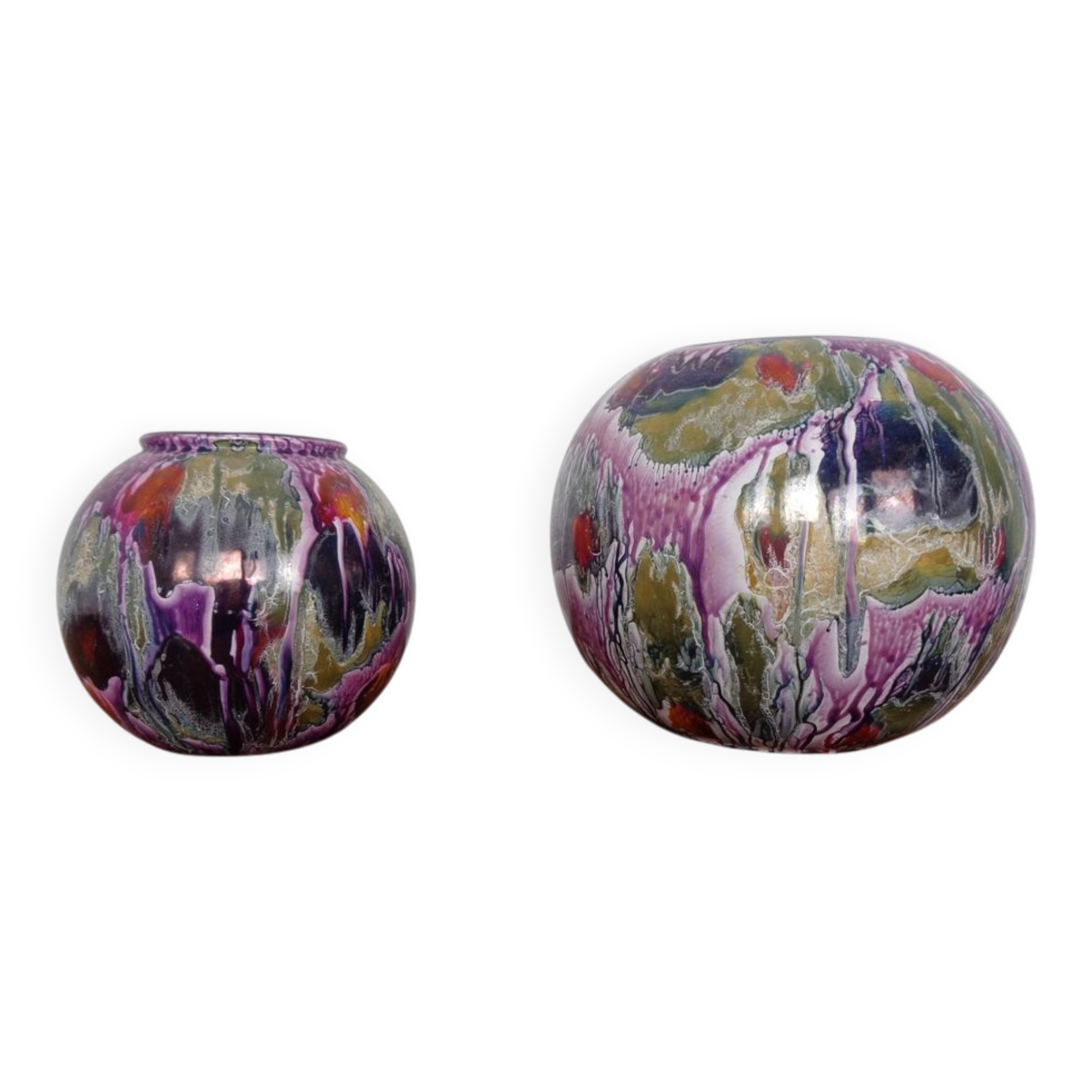 Ceramic vases 508-20 and 504-15 from Scheurich, 1970s, set of 2.