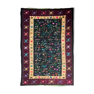 Tapis floral olténien grande taille fait à la main en laine en Roumanie 283x183cm