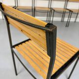 6 old metal and wood chairs, Italian design from the 80s, vintage