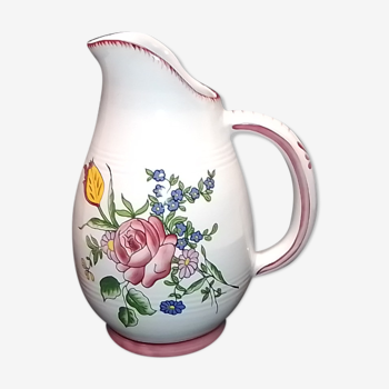 Ceramic jug Roullet Renoleau floral decoration