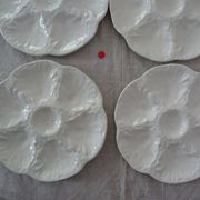 6 Plates with oysters white manufacture GIEN old