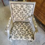 Armchair Louis XVl gray of the XlX th siecle