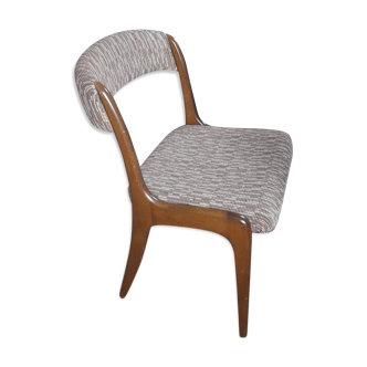 Sled chair by Self - NF14, solid wood and wool fabric, vintage 1960's