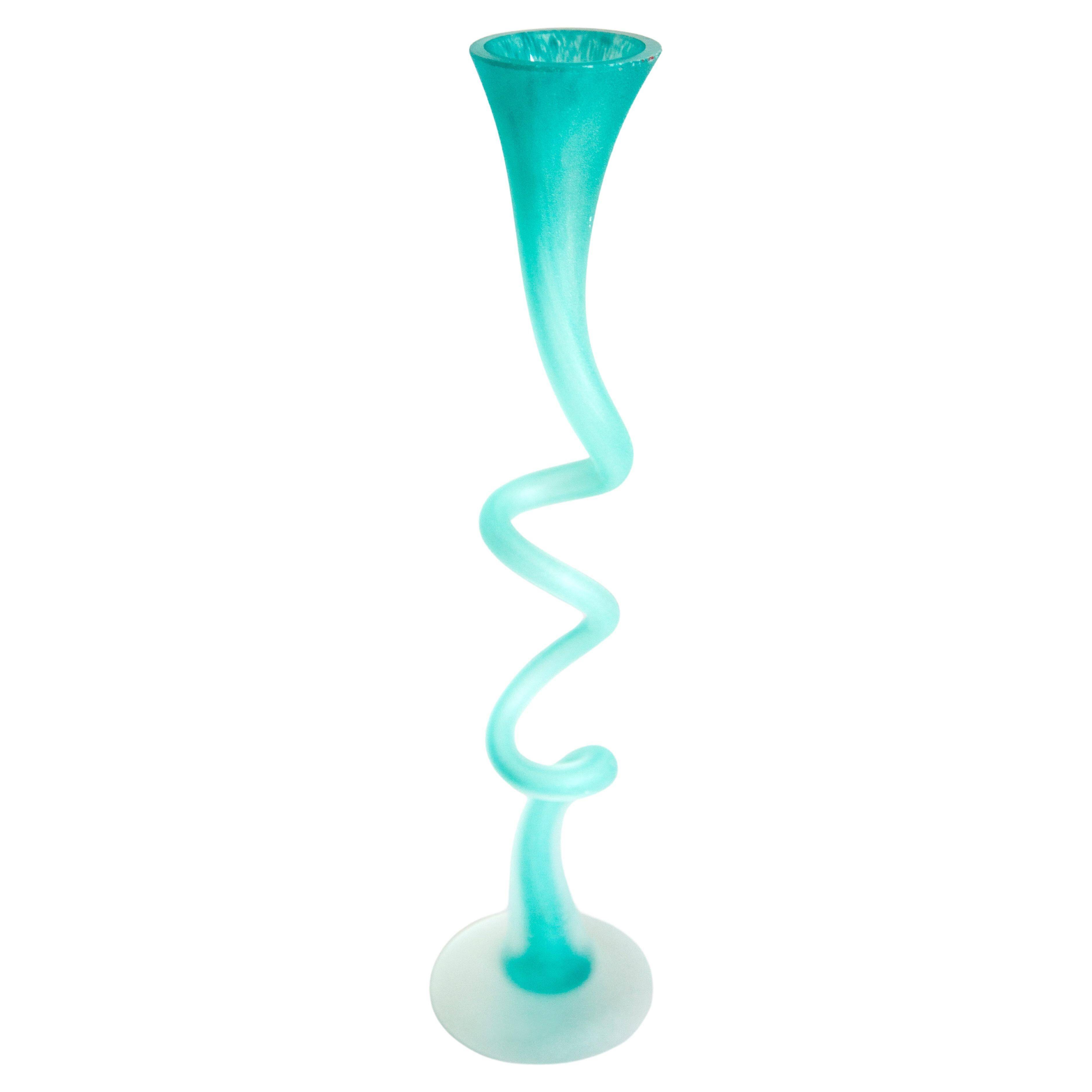 Twisted green vase from the mid-century.
