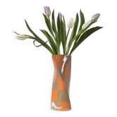 Orange Check Twist Vase