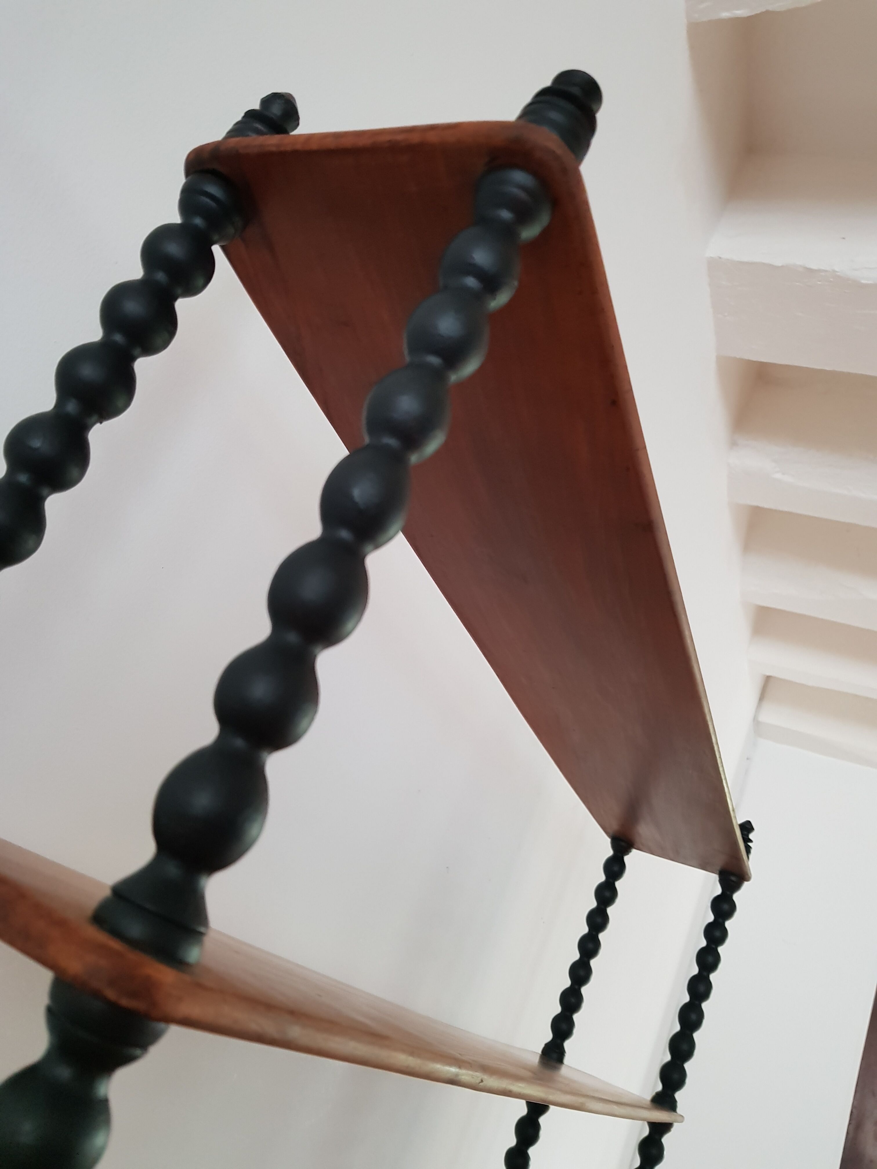 Wooden coil shelf turned