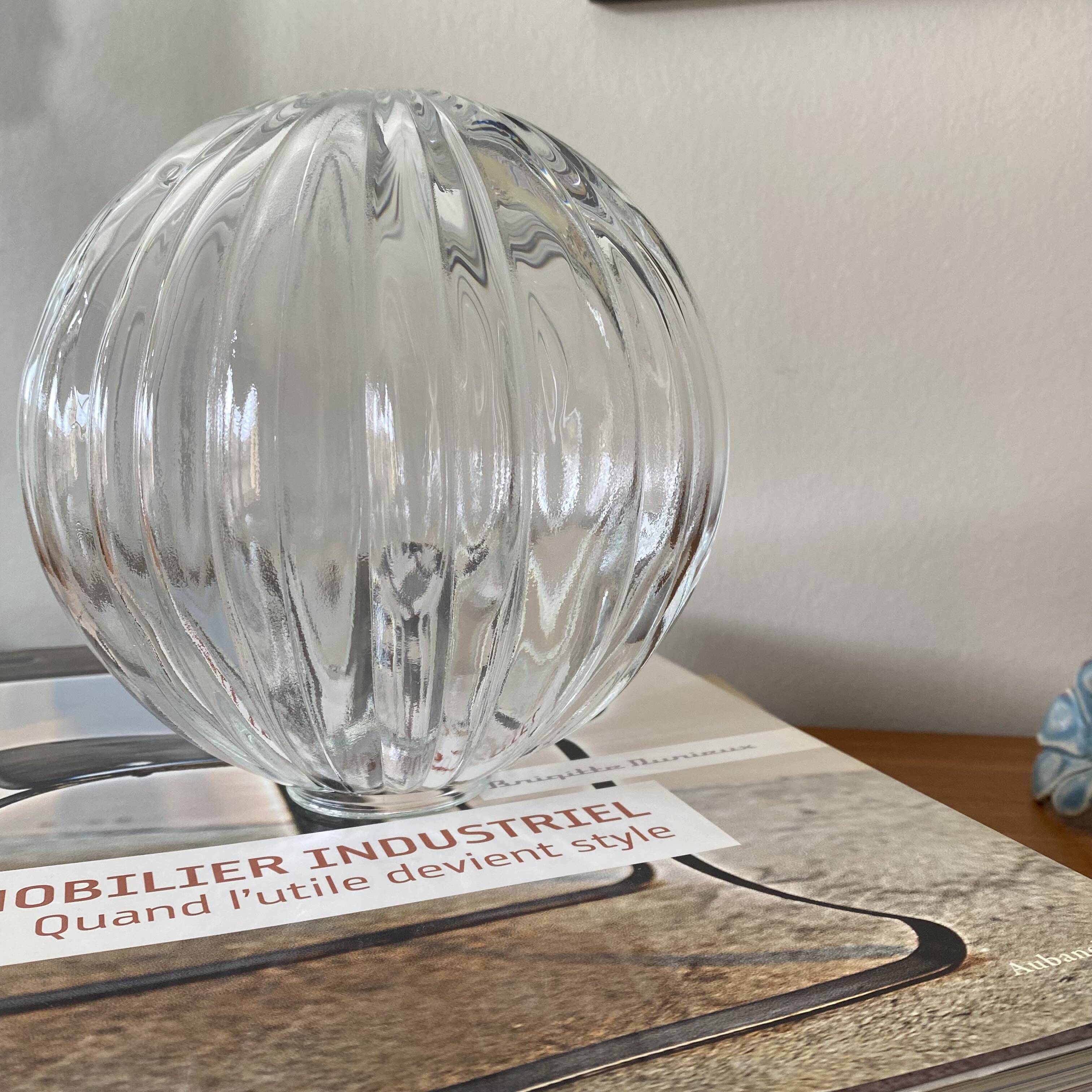 Old transparent glass globe for wall lamp chandelier.
