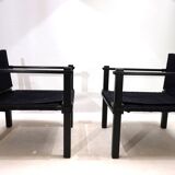 Bofinger set of 2 Farmer lounge chairs with table by Gerd Lange, 1960