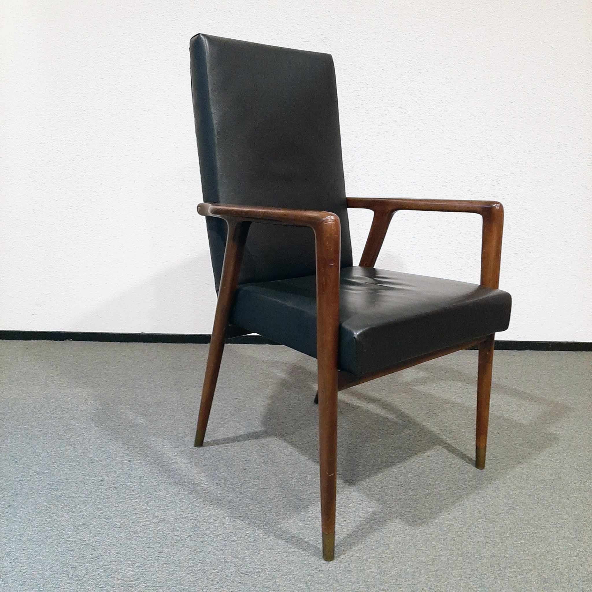 Vintage teak armchair by Josef Hillerband for Wilkhahn 1960s
