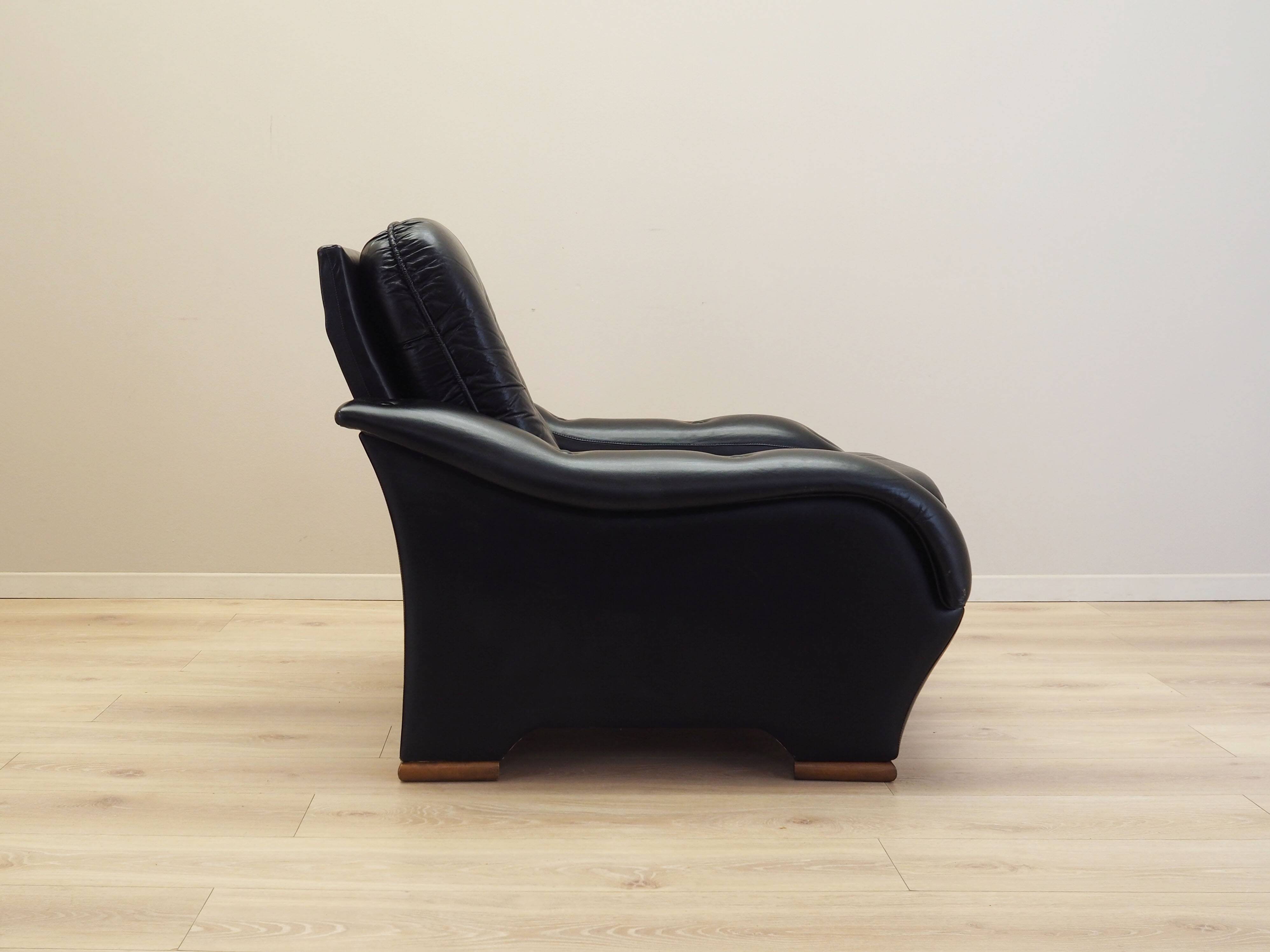 Black armchair, Italian design, 1980s, production: Italy