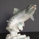 Goebel ceramic salmon numbered and signed Frobek (animal, fish)