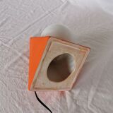 Ceramic pyramid lamp, opaline sphere, postmodern, 1970.