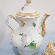 Service à café, porcelaine blanche avec dorure, KPM, Allemagne, 19e siècle