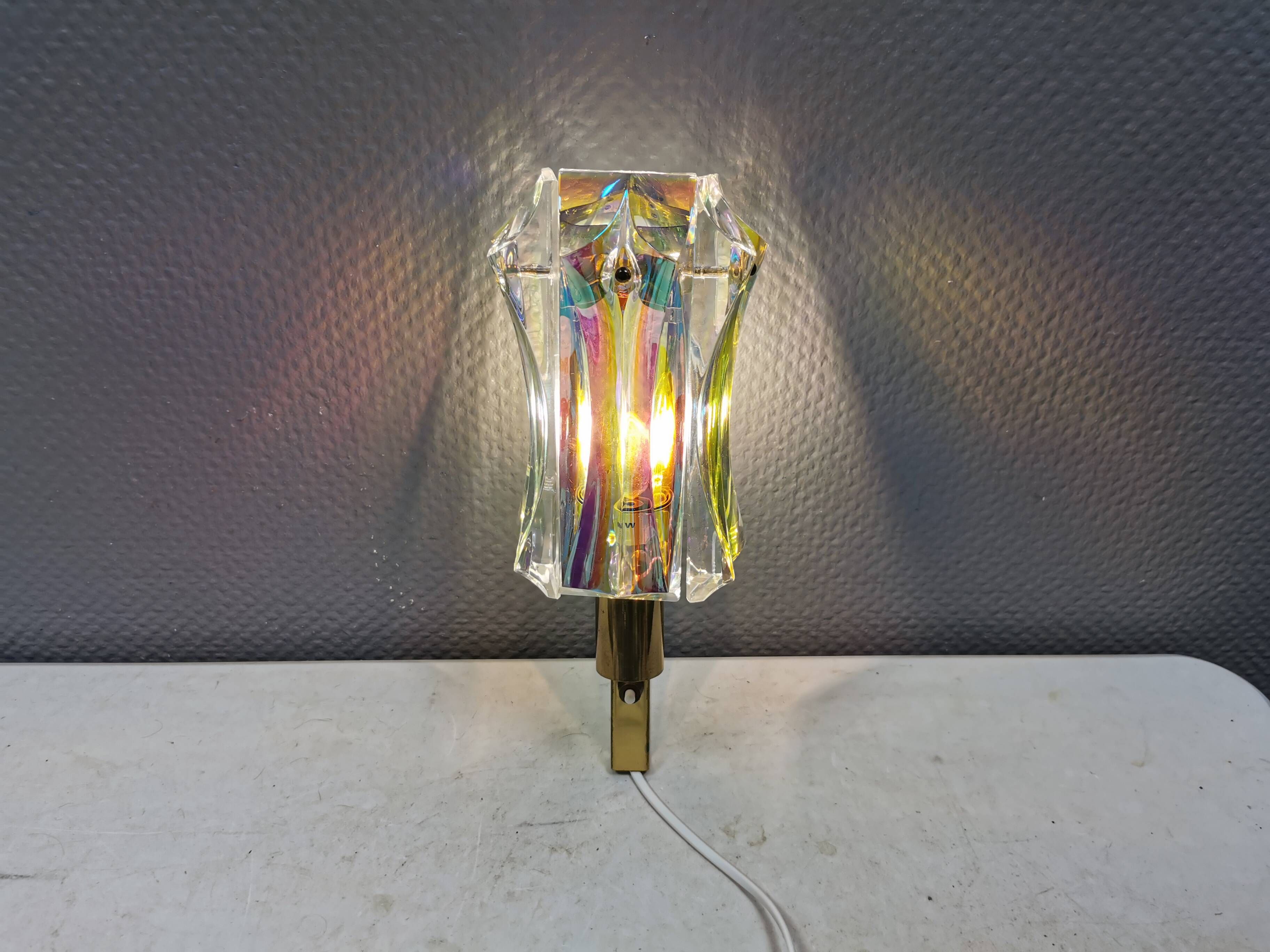 Availight wall lamp, transparent glass, rainbow effect hassel & teudt