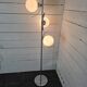 70s chrome metal floor lamp with 3 opaline ball lights