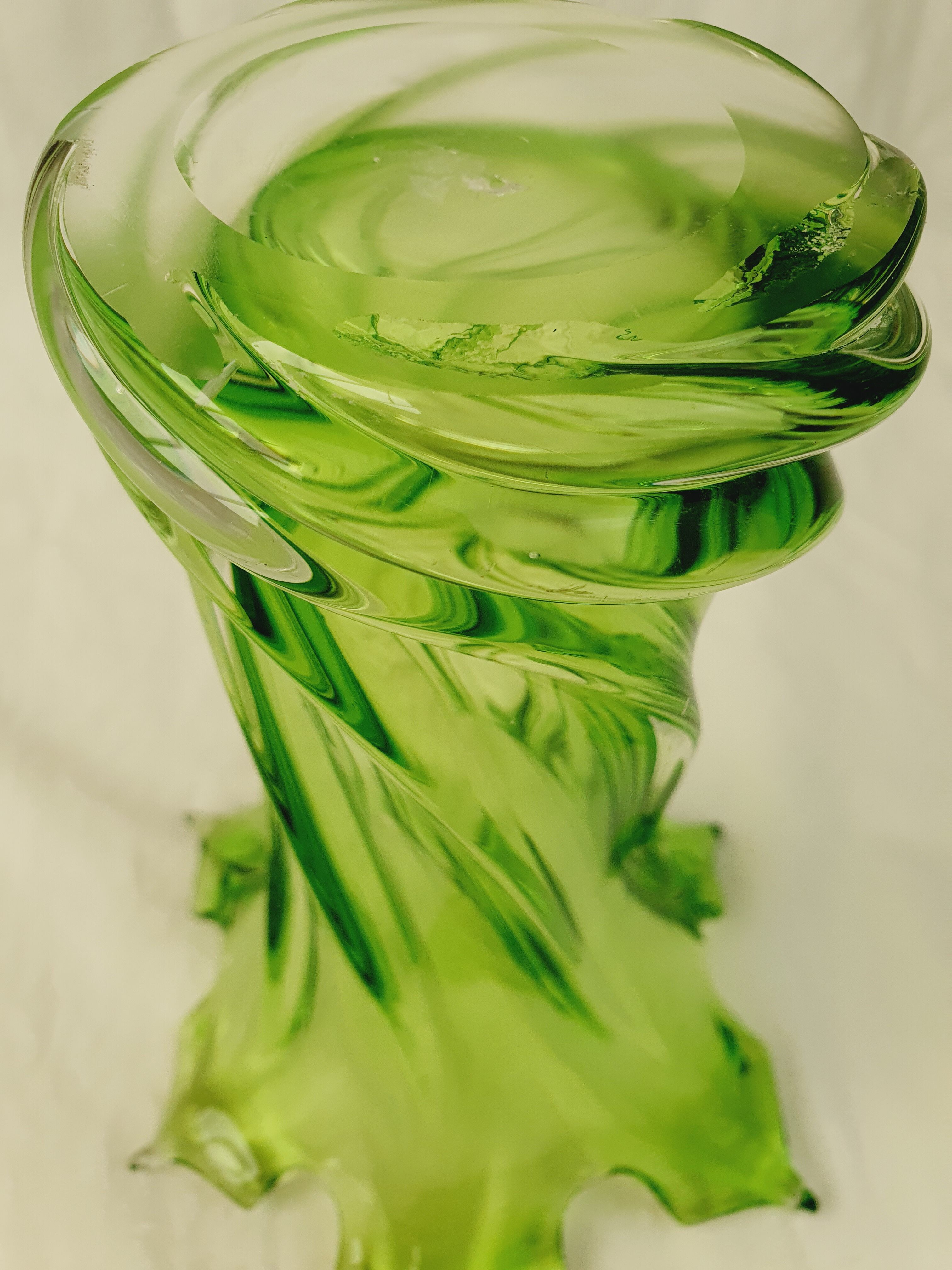 Vase Sommerso Floral Murano 1970 Italie