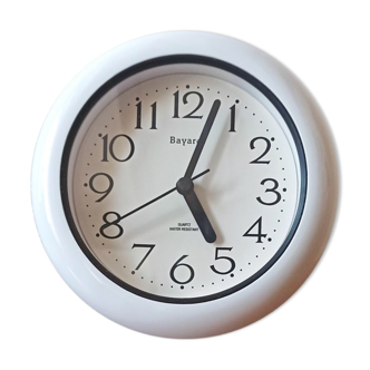 Horloge ronde blanche vintage bayard