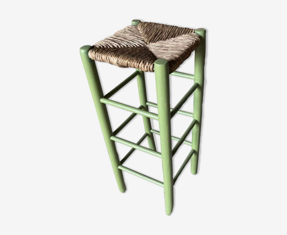 Tabouret de bar assise paillée campagne