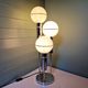 Space lamp in chrome metal and opaline globe, 1970.