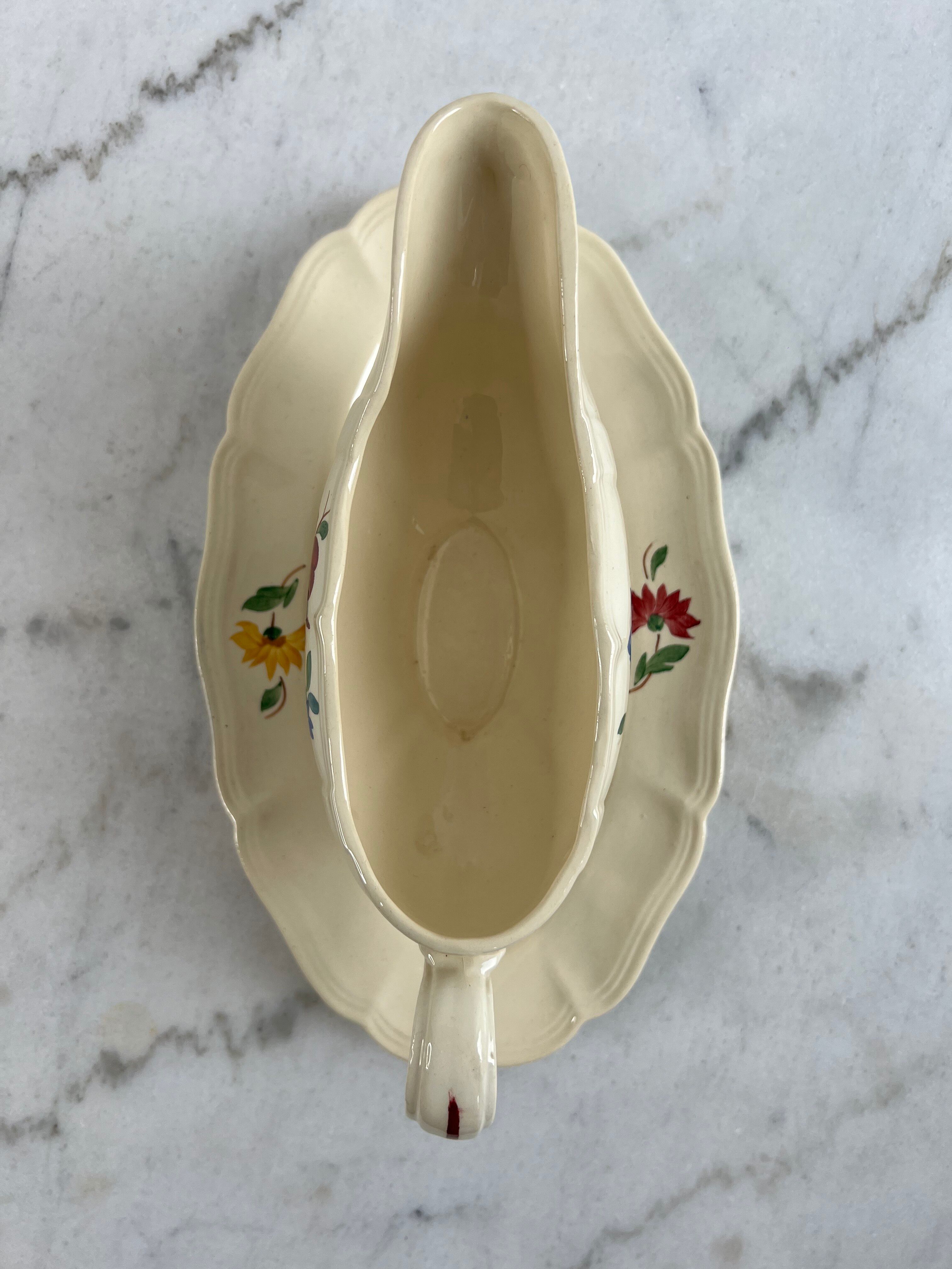 Ironware sauceboat Sarreguemines and Digoin