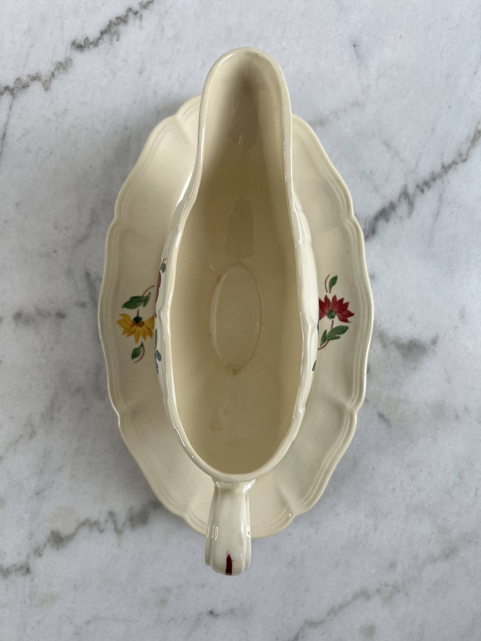 Ironware sauceboat Sarreguemines and Digoin