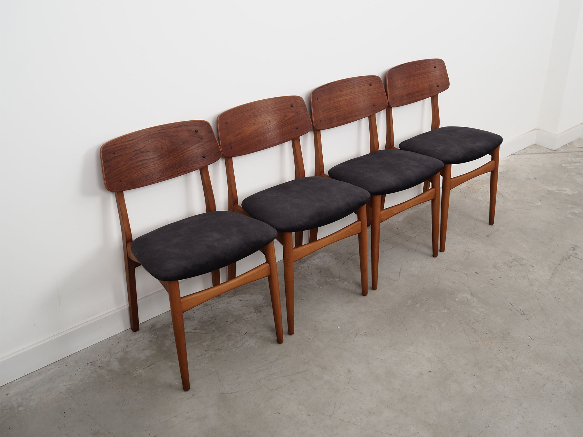 Set of four teak chairs, Danish design, 1960s, production: Denmark