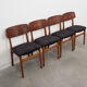 Set of four teak chairs, Danish design, 1960s, production: Denmark