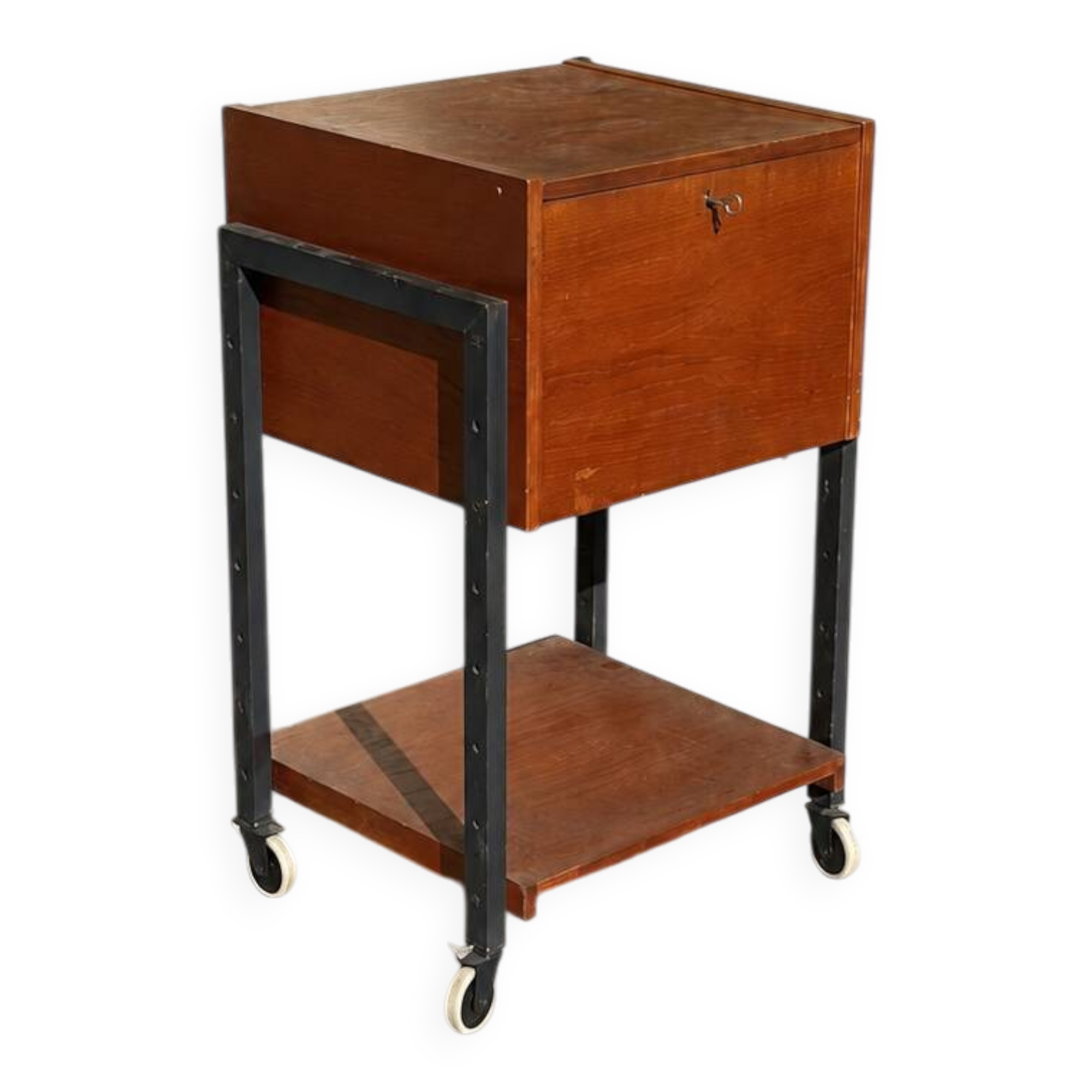 Mid-century trolley / side table made of wood & metal