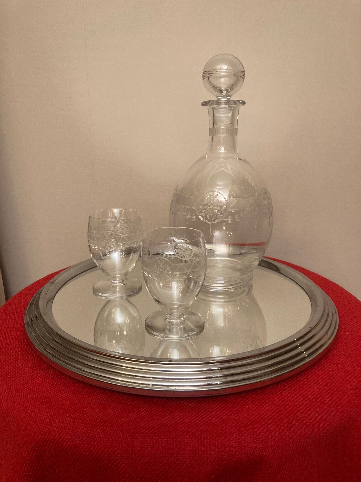 Mirror service tray from the 1950s
