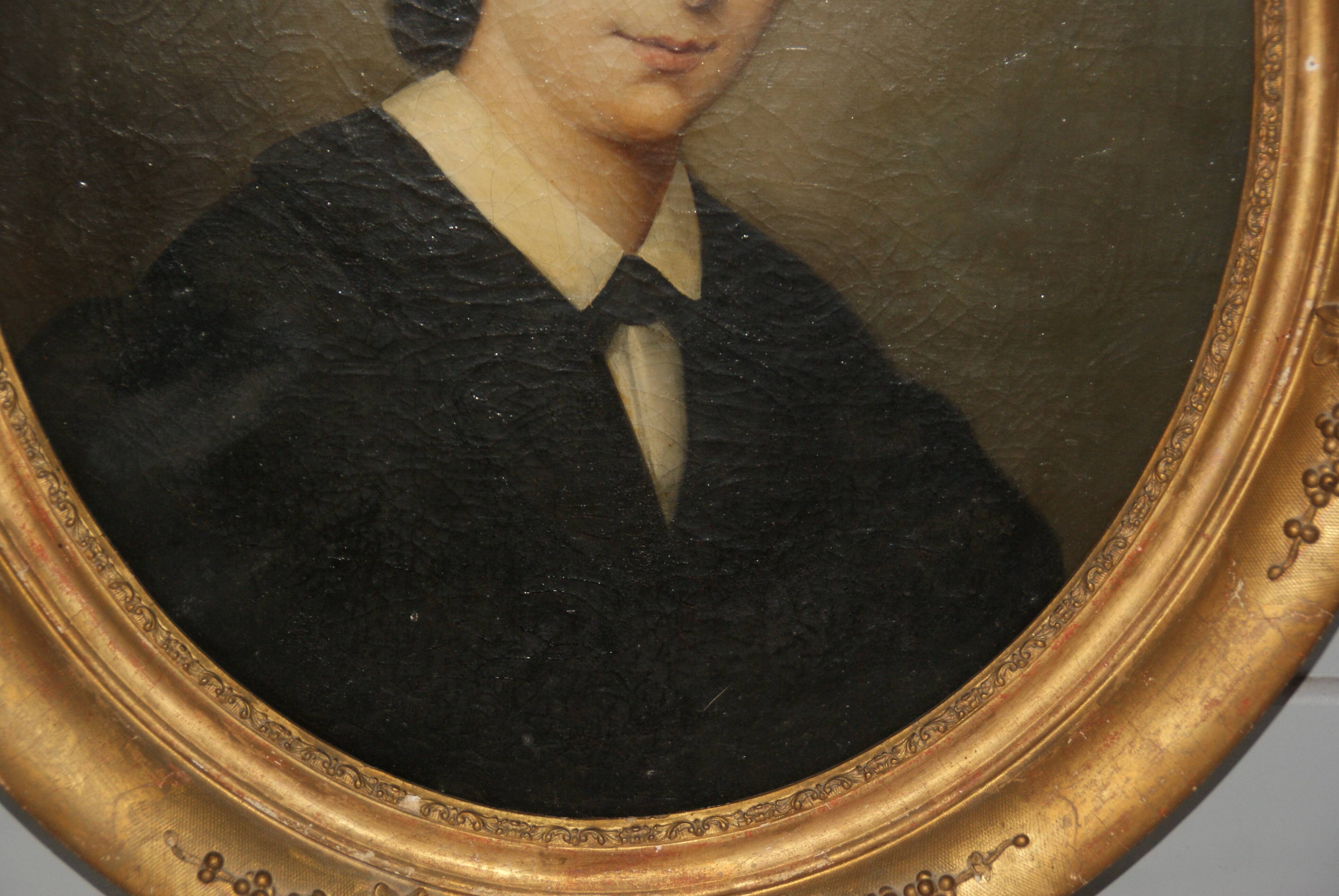 Portrait Elegant Woman oil on canvas, 19th century