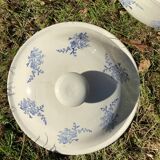 Blue patterned soup tureen