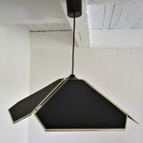 Black flower and gold hanging lamp, 80s