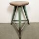 Tabouret d'atelier industriel vert, années 1960