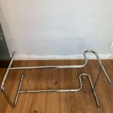 Table basse design en chrome et verre fumé années 60-70