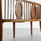 Vintage caned basket bench, 1950s