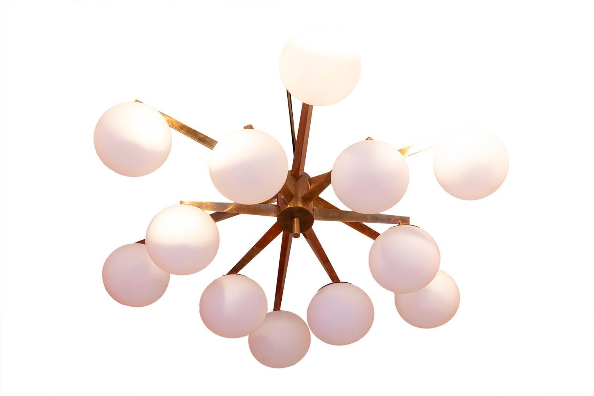 Lustre en laiton et opaline
