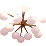 Lustre en laiton et opaline