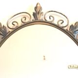 Deknudt 60s gold brass oval mirror- 65x50cm