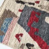 Moroccan Berber carpet Boujaad ecru with colorful patterns 228x157cm