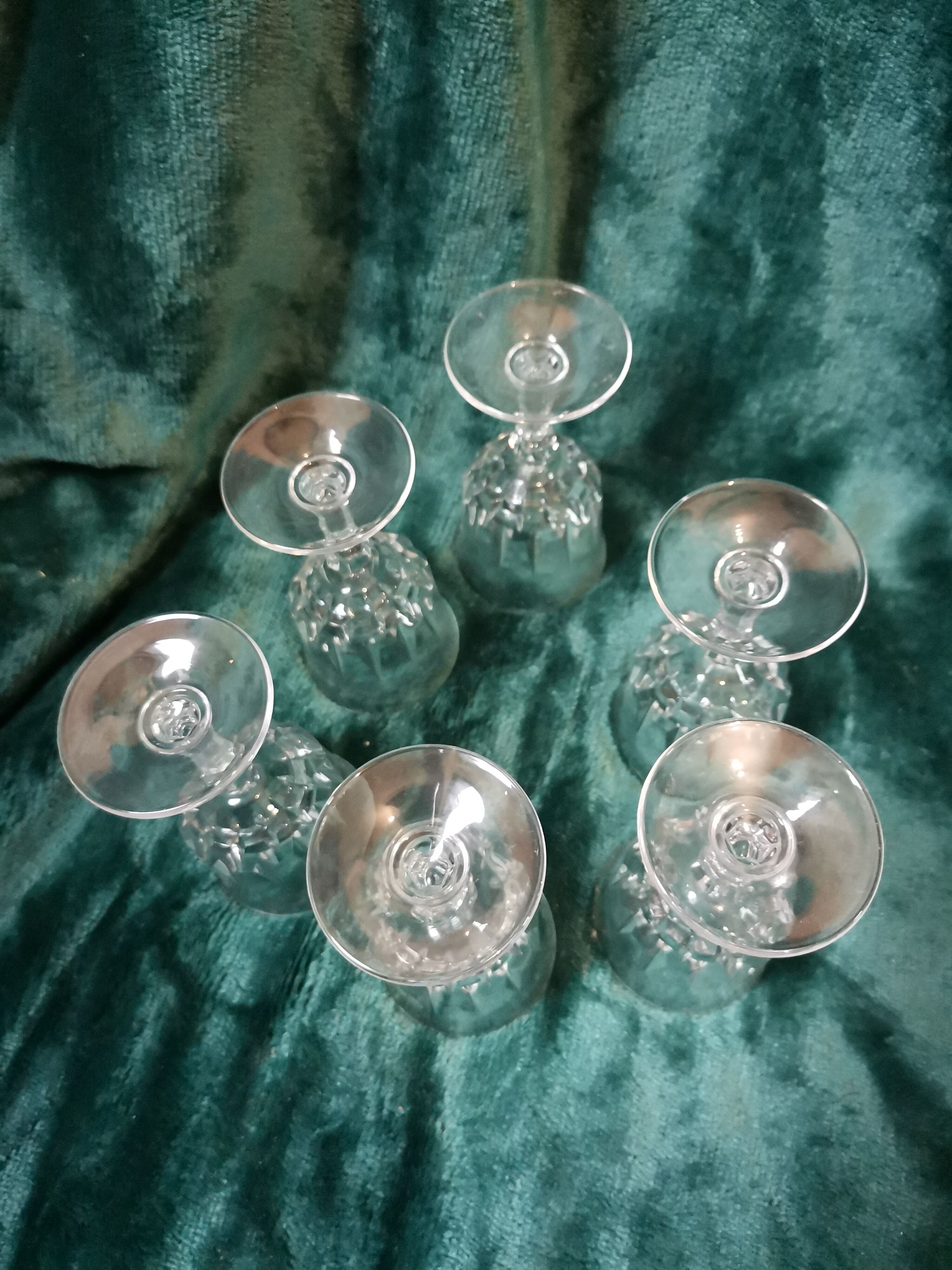 6 Arch crystal stemmed glasses