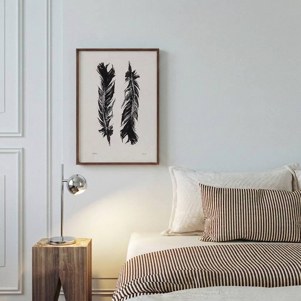 Tirage d'art Plumes Noires 50x70 par  Eawy