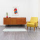 Sideboard 60 years, teak, metal legs, doors striated
