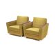 Ensemble de 2 fauteuils vintage verts des années 1970.