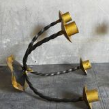 Pair of wrought iron candle holders four arms 50s