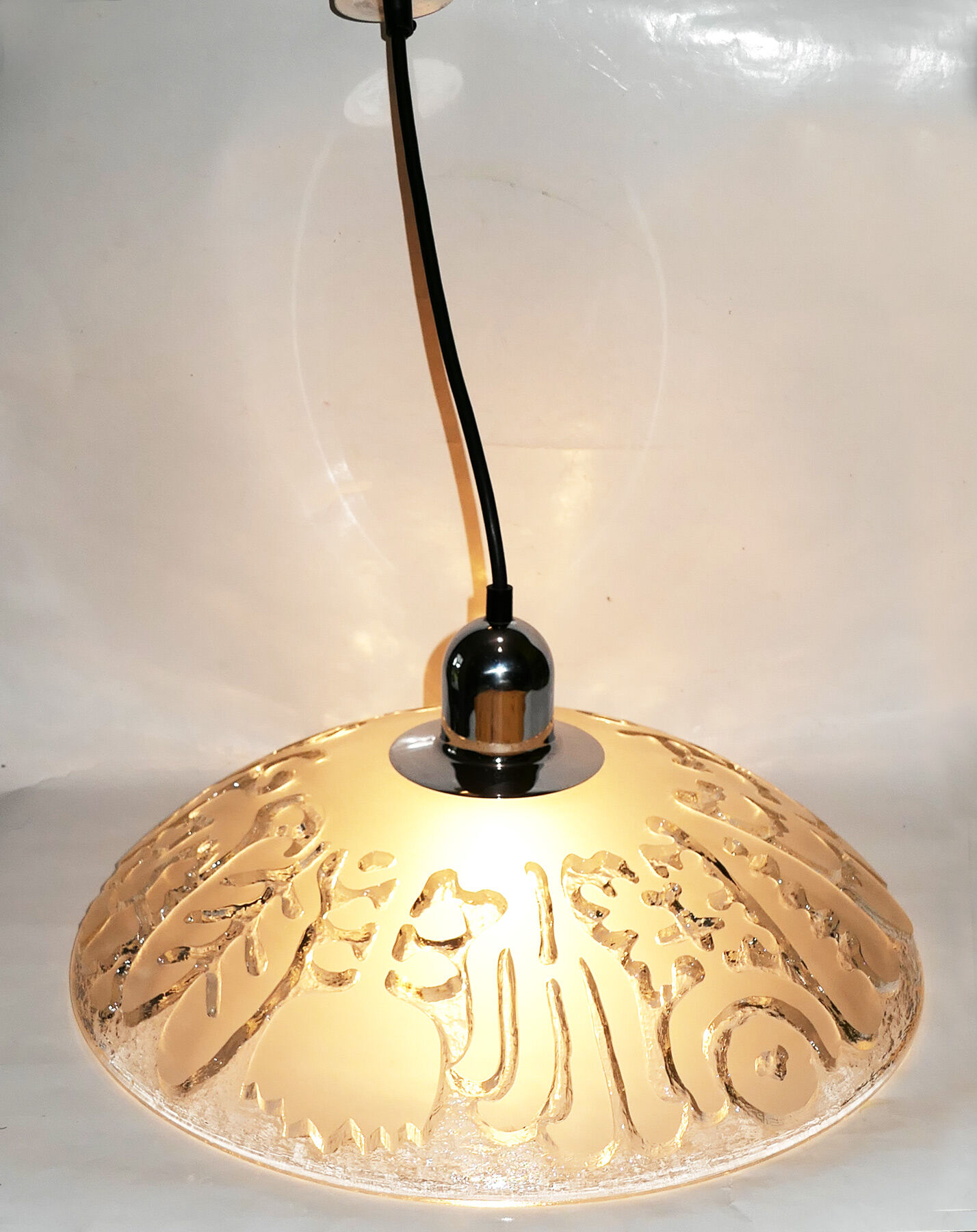 Suspension Peill & Putzler glass molded effect ice