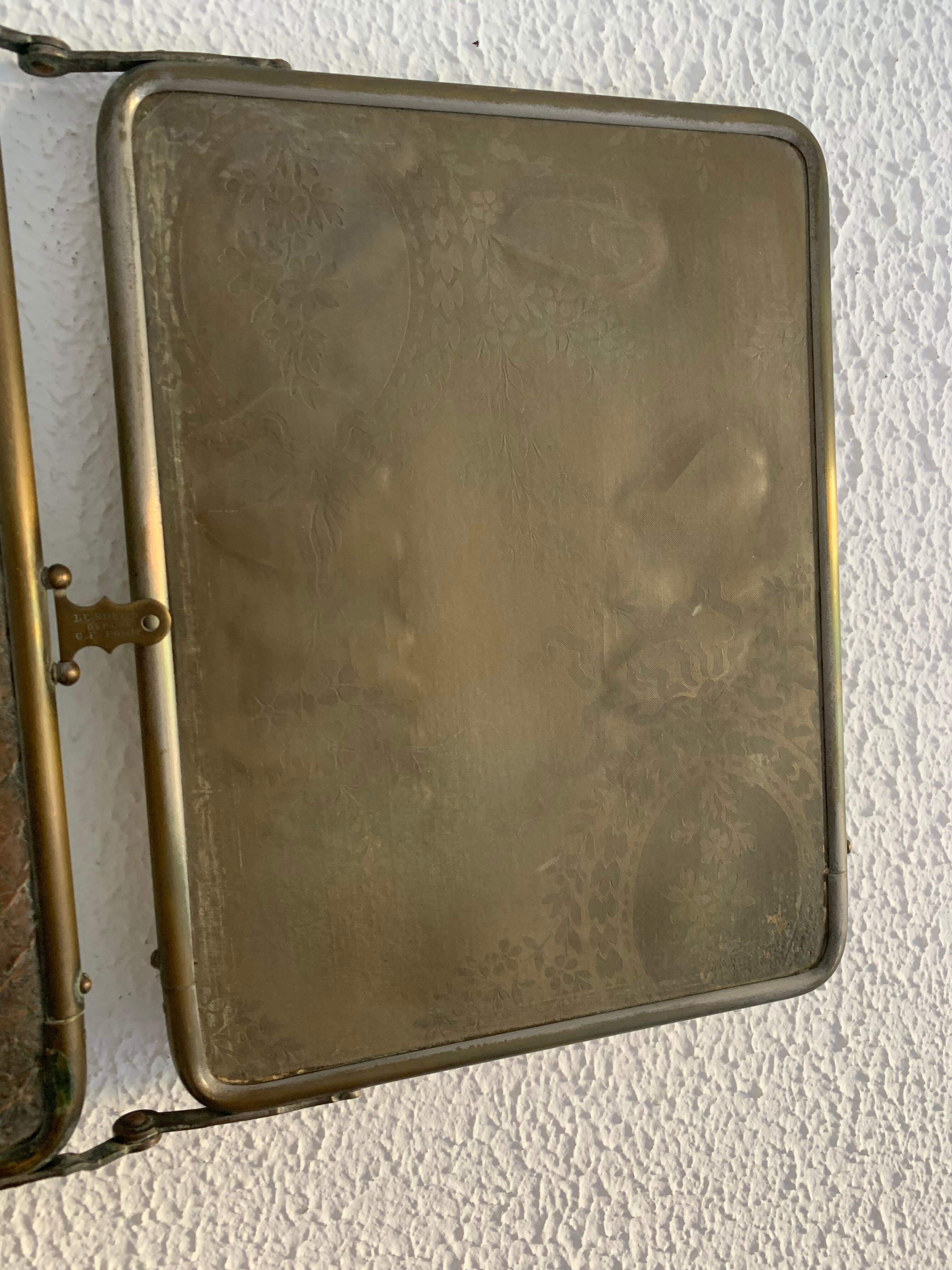 Miroir triptyque barbier Le Solide Paris vintage 1930 - 24 x 59 cm