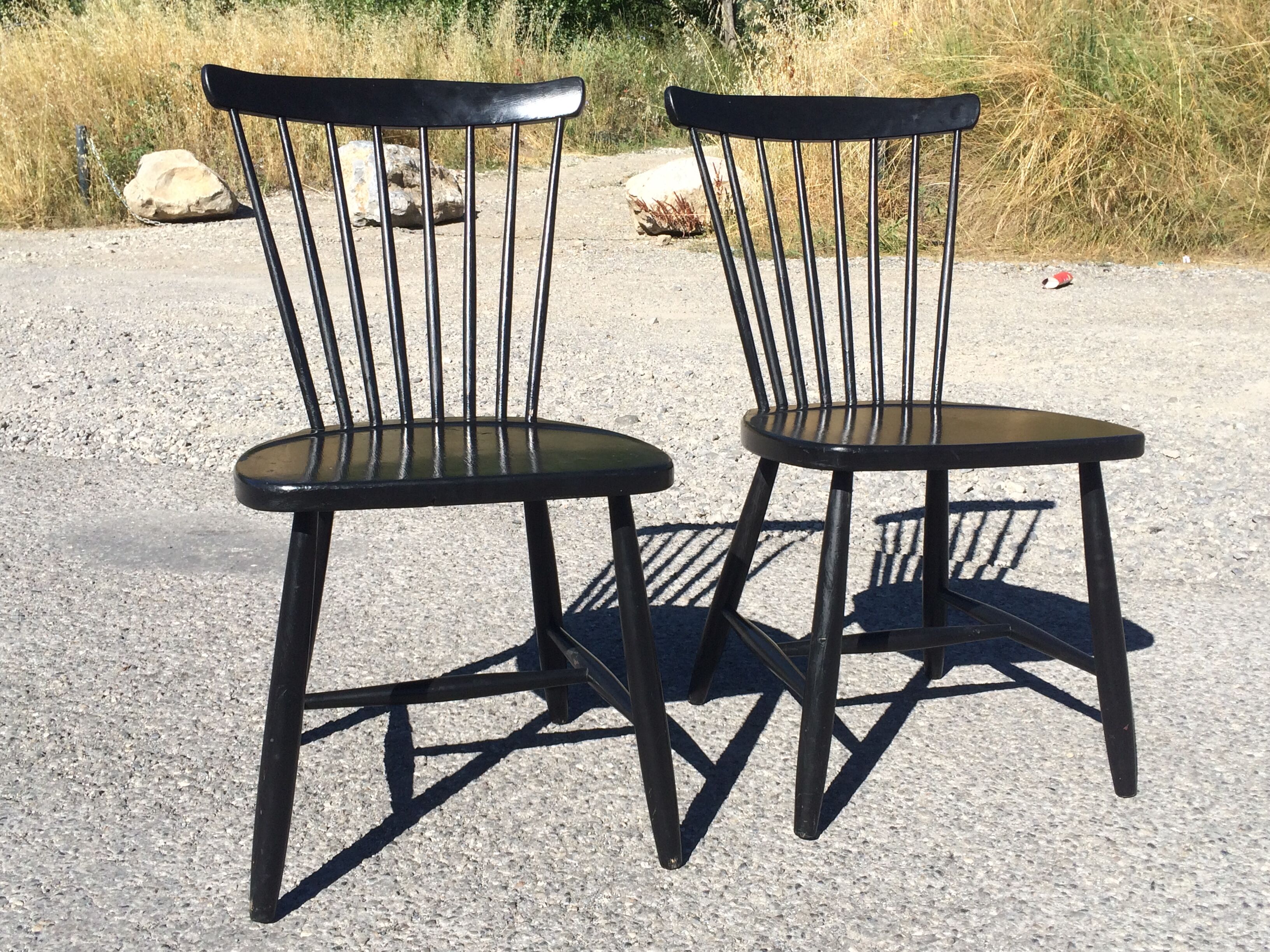 Pair of Hagafors vintage Scandinavian design chairs