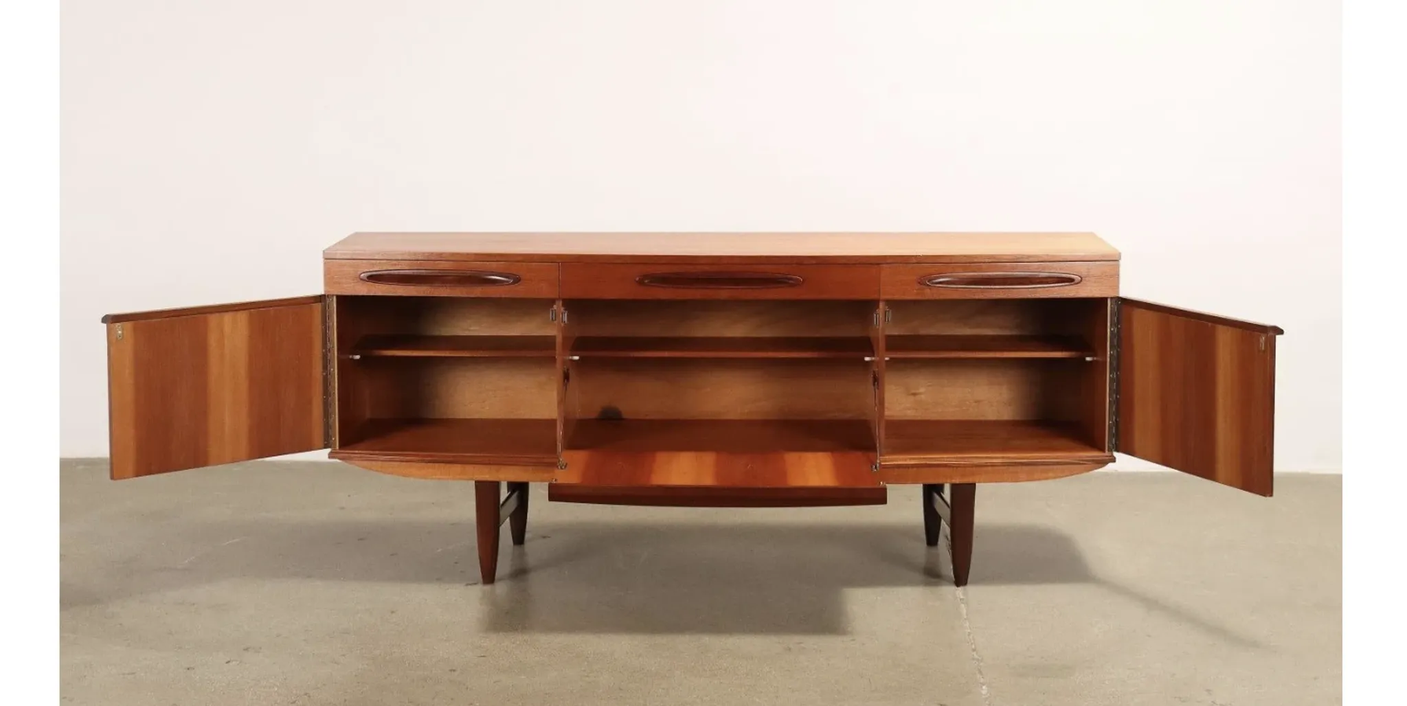 1960s English buffet, brown, teak veneer