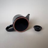 Vintage Modernist Set Of 6 Glass Coffee/Tea Cups With Ceramic Teapot